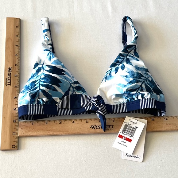 Splendid Bikini Top Adrift RSC Halter Bra Swimwear SP10230 Navy Floral Prints XS - Picture 9 of 16